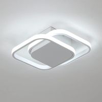 KIWAEZS Plafonnier LED Moderne 24W 6500K Blanc carré Lamp de Plafond pour salon Chambre - Taille: 26*22 cm [Classe énergétique E]