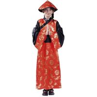 Déguisement enfant fille chinoise noir, rouge et doré or 10/12 ans - PTIT CLOWN - Carnaval, Mardi Gras