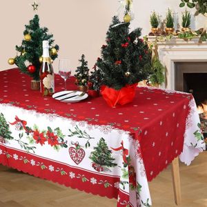 Nappe De Noël Rectangulaire Anti-taches - 240x148 Cm, 100% Polyester, Neuve !