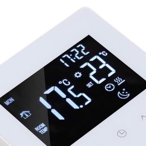 THERMOSTAT D'AMBIANCE Thermostat intelligent LCD Thermostat Intelligent blanc, écran tactile, écran LCD 16A, moteur refroidissement Sans Wi-Fi