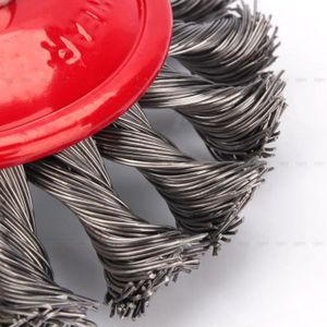 Brosse circulaire à fils torsadés-100 mm-Filetage femelle M14x2-Max 12500 tr//min