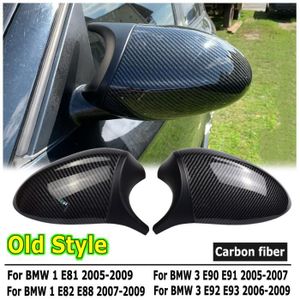 Rétroviseurs,Couvercle de rétroviseur noir en Fiber de carbone ABS, pour BMW  série 1 3 E81 E82 E87 E88 E90 E91- Type carbon fiber -C - Cdiscount Auto