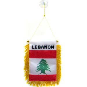 GUIRLANDE NON LUMINEUSE Fanion Liban 15x10cm - libanais Spécial voiture