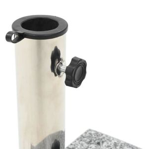 DALLE - PIED DE PARASOL DUOKON - Socle de parasol Granite courbe 10 kg Gris