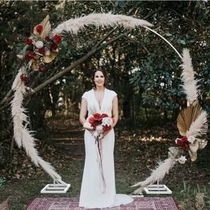 Arche de mariage - 2 m x 2 m - Carré amovible - Arche de mariage - Cadre  floral décoratif pour fond de fête de mariage (doré)
