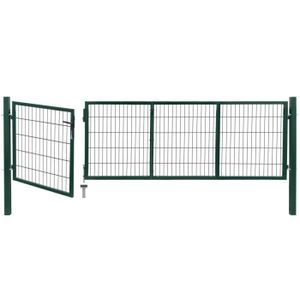 PORTAIL - PORTILLON vidaXL Portail de clôture de jardin avec poteaux 3