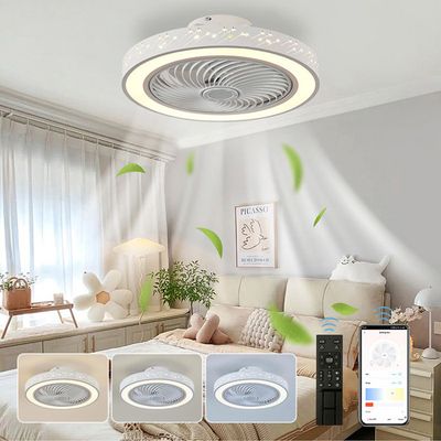Ventilateur De Plafond Avec Lumière LED - 60W 4200LM - 7 Pales Réversibles - 6 Vitesses - Télécommande - RGB Et Température Réglable - Silencieux