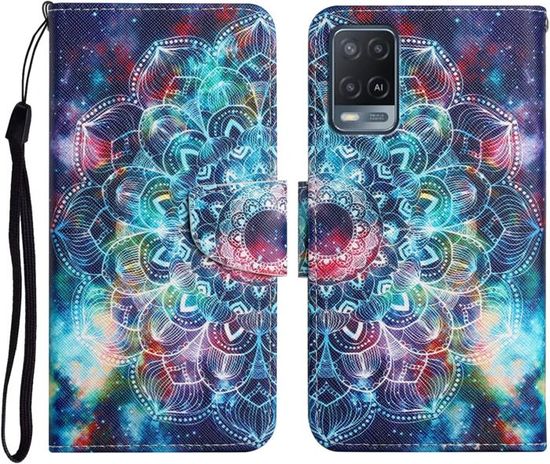 Tenphone Coque Portefeuille Oppo A16 / A16s - Cuir PU Premium, Fermeture Magnétique, Flip Case Book Noir