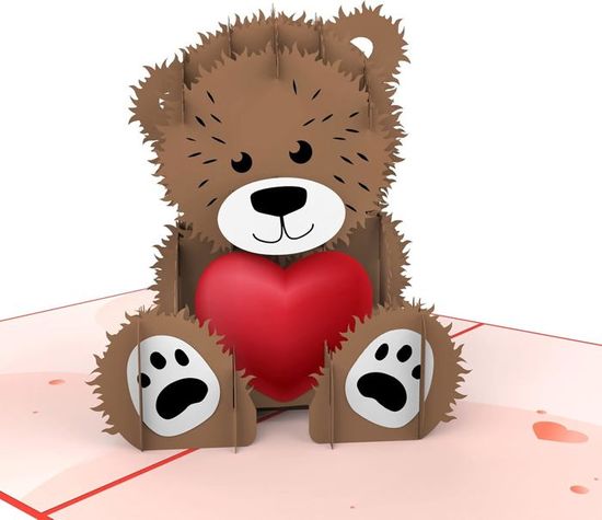 MOKIO® Carte Pop-Up – Vélo Avec Cœurs – Carte Cadeau 3D Pour Un Anniversaire, La Saint Valentin Ou Anniversaire De Mariage, Comme Carte D'amour Ou Carte De Bon