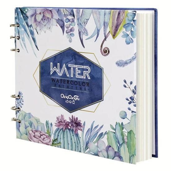 MEEDEN Carnet de Papier Aquarelle: 20 Feuilles de Carnet Aquarelle 26 x 18cm - 100% Coton - 300 gsm Bloc de Papier Aquarelle sans Acide pour Aquarelle Gouache Encre - Grain Satiné
