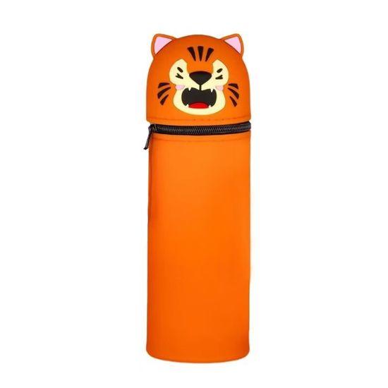 Trousse Scolaire Silicone Extensible 2 En 1 Panda - Porte-stylo Vertical Transformable En Pochette