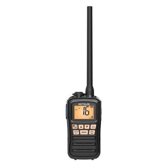 Retevis RM01P VHF Marine Portable, Talkie Walkie Marine Étanche IP67, Vibration Flottante, 88 Canaux, 1750 MAh, Type C, Version Mise à Niveau RM01 Pour Bateaux De Pêche Et De Transport (Noir, 1Pcs
