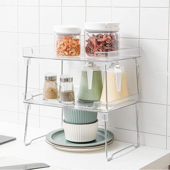 Étagère à épices Extensible En Bambou à 3 Niveaux U2013 Organiseur