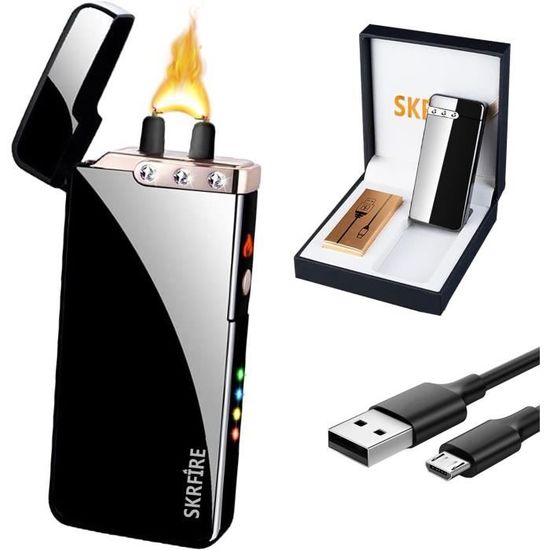 SUPRUS Briquet Plasma Étanche Rechargeable USB-C - Coupe-Vent Avec Col Flexible