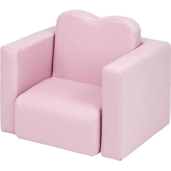 Canapé enfant 2 en 1 Table et chaise multifonctionnelles pour enfant - Rose