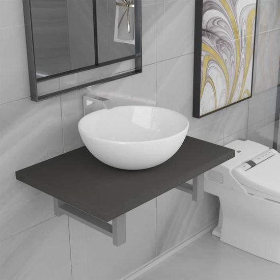 🐨🐨Magnifique- Meuble de salle de bain Colonne salle de bain - Armoire de salle de bain - 1 étagère murale + 1 lavabo -Armoir6670