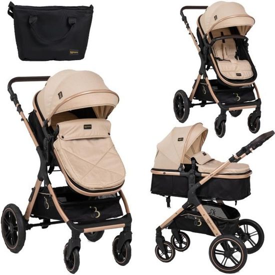 Poussette Bébé Citadine Ultra Compacte Bebelissimo Nola Beige – Dès La Naissance Jusqu'à 36 Mois, Pliage Facile !