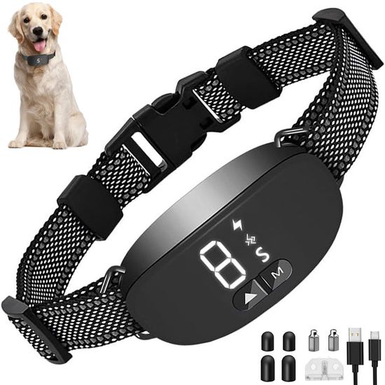 Collier Anti-Aboiement Chien,Collier Electrique avec 3 Modes,8 Niveaux ...