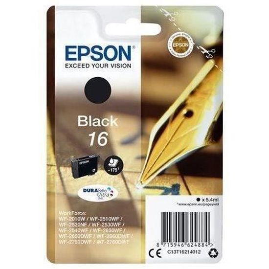 EPSON Cartouche d'encre 16 Noir - Plume (C13T16214022)