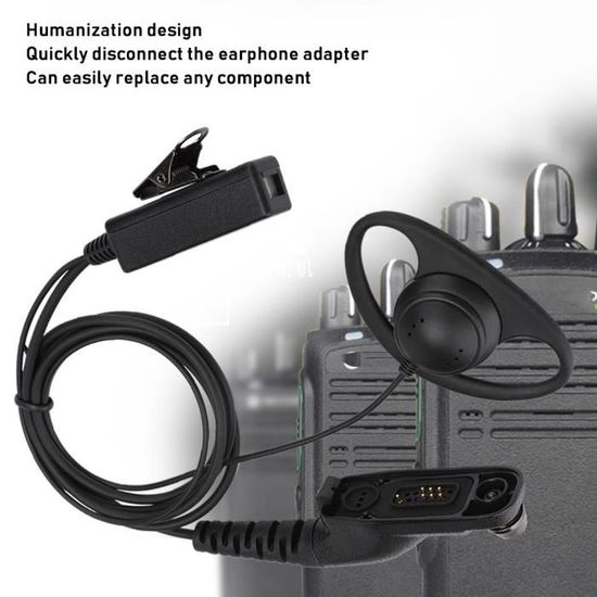 Oreillette PTT Mono Pour Talkie-walkie Motorola - Connecteur 2,5 Mm, Compatible TLKR T62, T82, T92 H2O (lot De 2)