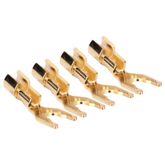 Connecteurs Haut-Parleur 4mm Or - Lot De 8, Fourche Y Et U - Pour Ampli, Câblage Facile