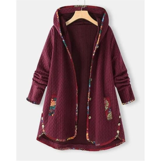 Bgyujn Tempérament Baggy Veste Sweat-shirt Femme à Capuche Nouveau Pull Femme Tendance Confortable Avec Fermeture Éclair Haut Bloc De Couleur Imprimé Pull Chic Femme, Café, S