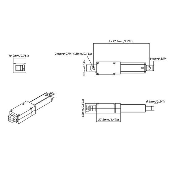 Vvikizy Actionneur Linéaire DC 12V 30mm Course Protection Contre Les Courts-circuits à Faible