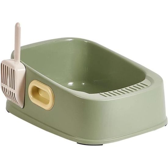 Bac à Litière Pour Chat Feandrea XL - Parois Hautes, Ouvert Dessus - 50,5x37,5x19,5 Cm - Avec Pelle Inclus - Gris Ardoise