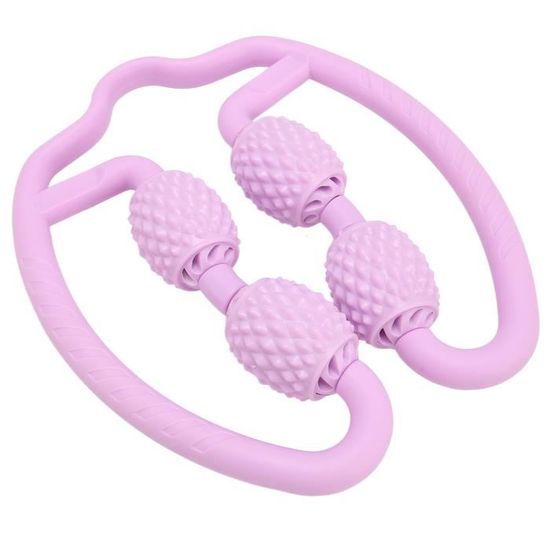 Rouleau De Massage Musculaire FaJoek - 9 Roues Rotatives 360° - Pour Jambes, Bras, Dos - Poignée Antidérapante - Bleu