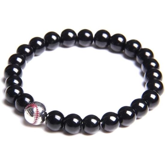 GAVU Bracelet Homme Yin Yang En Pierres Naturelles - Onyx Et Sodalite Avec Charm Taijitu