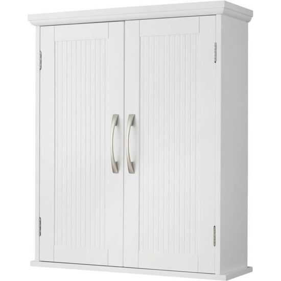 Meuble Bambou Salle Bain Armoire à Pharmacie Navaris - Bambou 50x30x12cm Verrouillable Avec Vitre Armadietto Bagno