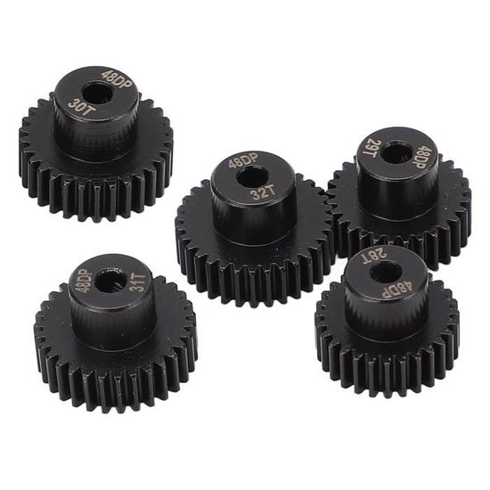 Domary Ensemble 5 Engrenages Moteur 48DP 15T-19T Aluminium 5mm - Modèles RC 1/10