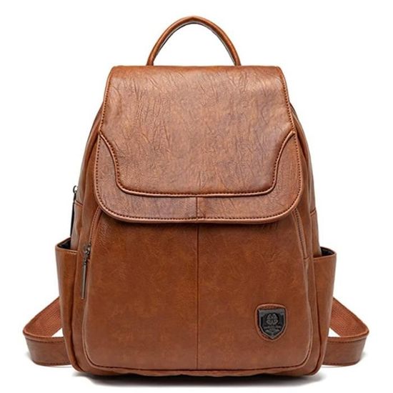Sac a dos shop en cuir marron femme