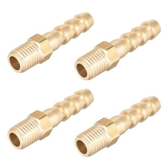 Raccord Laiton Barbelé 6mm G1/4 Mâle - Lot De 5 - Pour Tuyaux Souples Air/Eau/Huile