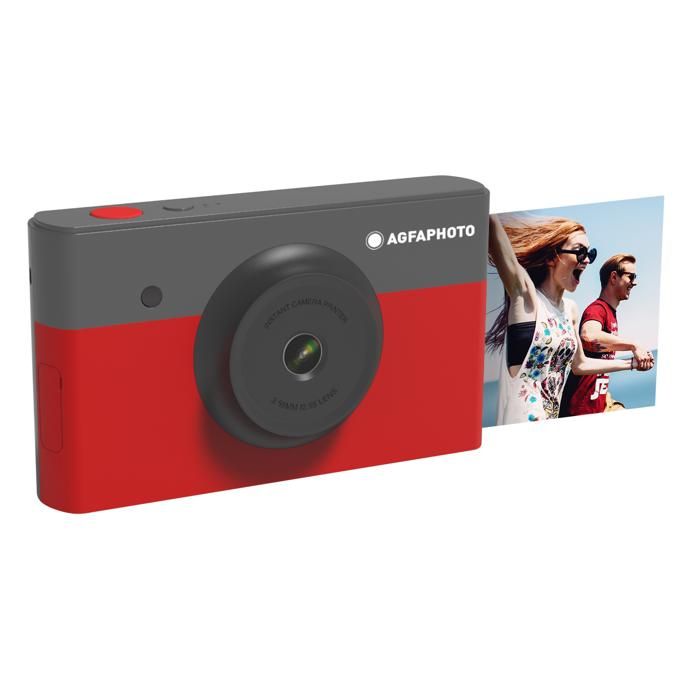 AGFA AMS23RD Mini Appareil photo imprimante 2en1 - 2*3- - Rouge