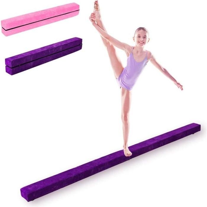 DREAMADE Poutre de Gymnastique d’Equilibre Piable Entraînement de Gymnastique à Domicile Idéale pour Enfants et Adultes Rosé/Violet