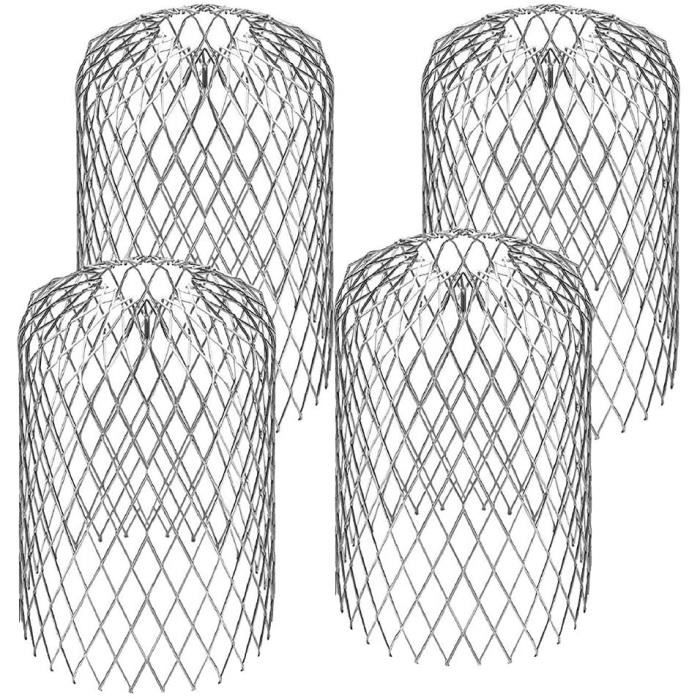 4 PCS Gouttière en Aluminium Antirouille ,Filtres de Gouttière Etanche pour Maison Avant-toit Fossé Égout Tuyau de Descente - Argent