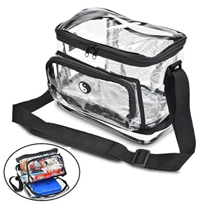 Coffret Multi-Jeux N7OMZ sac à lunch transparent robuste avec compartiment séparé pour emballage froid. gardez vos aliments au frais
