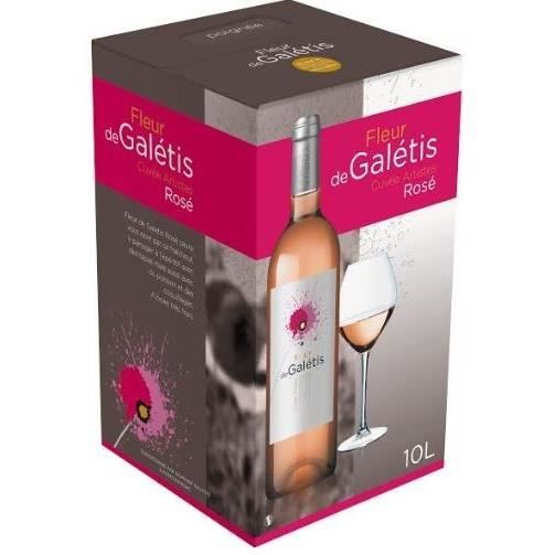 BIB Vin Rosé IGP Pays d'Hérault - Cubi 10 Litres Vin Rosé Fleur de Galétis