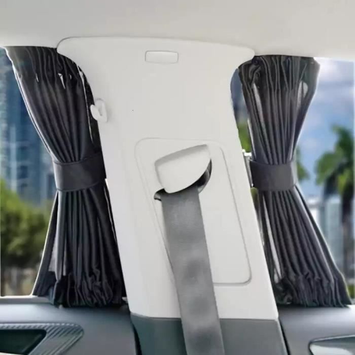 2 pièces Auto rideau voiture fenêtre latérale pare-soleil Protection UV filet maille rideau pare-bri - Modèle: Black - ANZYBUA05342
