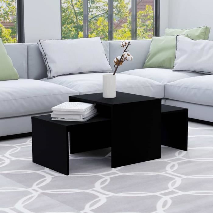 Luxueux- Lot de 2 Tables Basse Style Scandinave Tables de Salon - Ensemble de Table Basse de Salon contemporain scandinave - ��8949