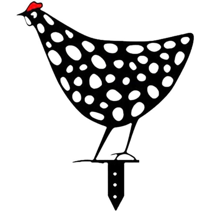 Poule Réaliste, Art de Cour de Poulet, Animaux Art Yard Decor,Coq Métal Animal Silhouette Pieu Cour, Ornements de Pelouse Extérieure