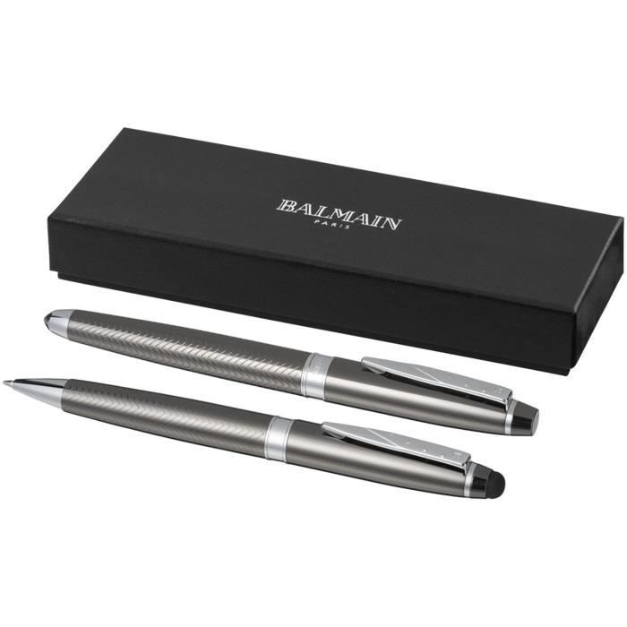 Parure de stylos luxe Balmain, graphite
