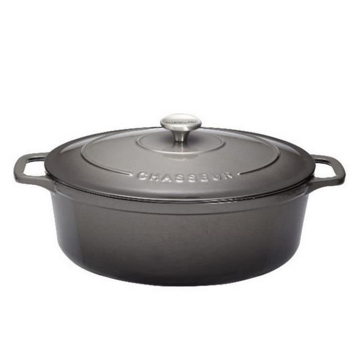 Chasseur - cocotte ovale en fonte émaillée 33cm caviar sublime - puc473389