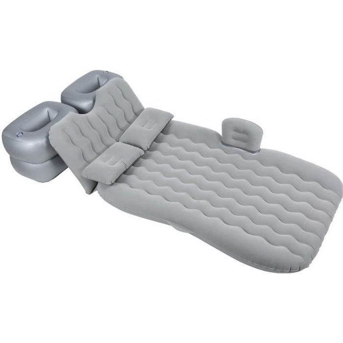 Matelas de lit gonflable intérieur extérieur Camping voyage voiture siège arrière coussin de lits pneumatiques (gris)