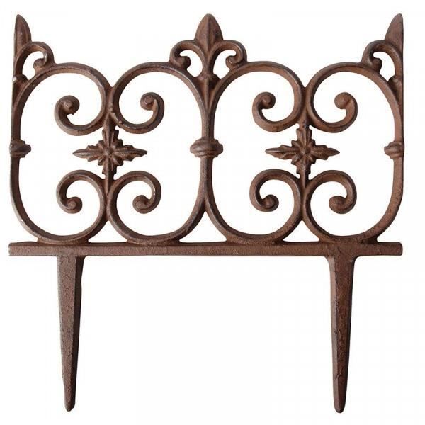 Bordure de jardin en fonte Valentine - 26,3 x 1,4 x 27,5 cm