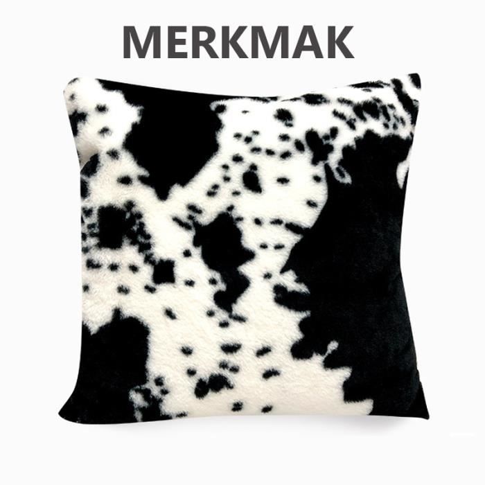 Housses de Coussins avec Oreiller -MERKMAK - 50 x 50 cm - motif noir et blanc - Velours Côtelé - Décor Canapé Salon Chambre Bureau