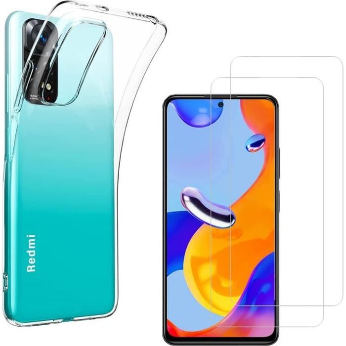 Coque pour Xiaomi Redmi Note 11 Pro - Redmi Note 11 Pro 5G et 2 Verres Trempé Film Protection Ecran Phonillico®