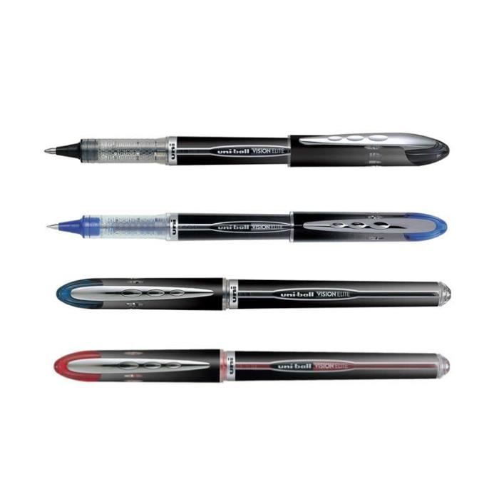 Uni Vision Elite UB-205 0,5mm Gel encre Rouleauball Pen (Lot de 4) - Assorted Couleur (Notes Autocollantes en 5 Couleurs, GRATUIT)