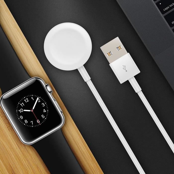 VSHOP® Câble Chargeur Apple Watch, câble de charge rapide sans fil magnétique avec iWatch USB de 3,3 pieds - 1 mètre, cordon